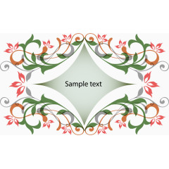 矢量花草装饰的边框