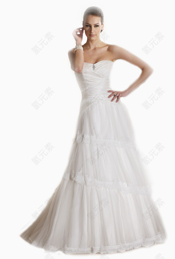 穿白色婚纱的新娘