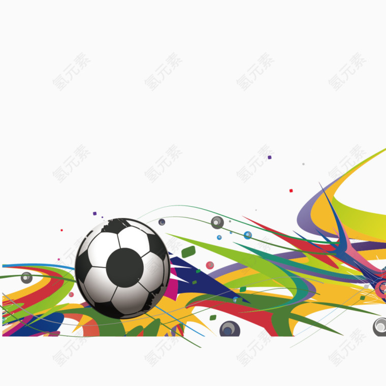 矢量足球和彩色图案