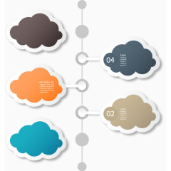 商务云信息图表设计矢量素材