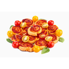 西红柿和烤花卷