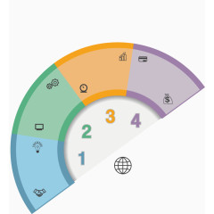 矢量创意设计半圆形数字目录