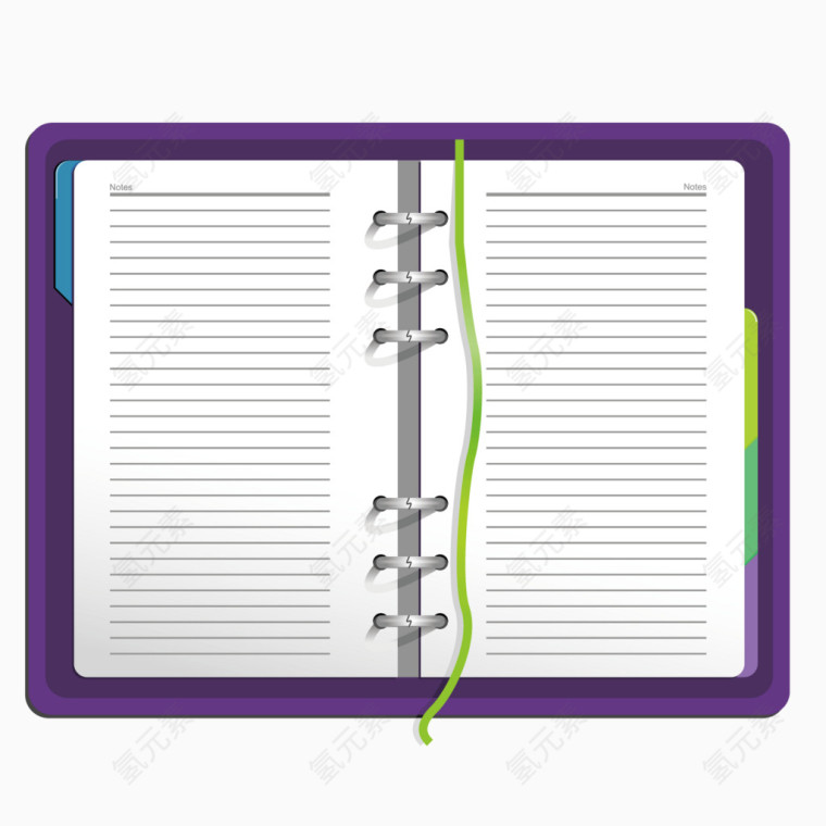 矢量厚皮紫色笔记本记事本