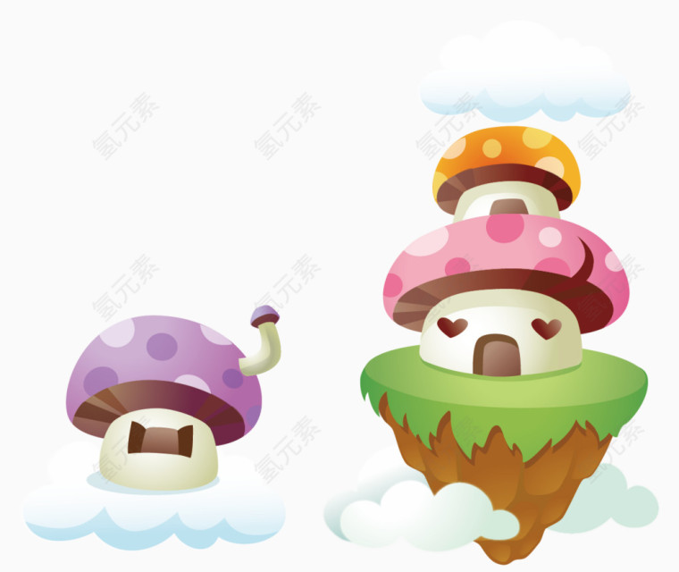 悬浮的蘑菇房子