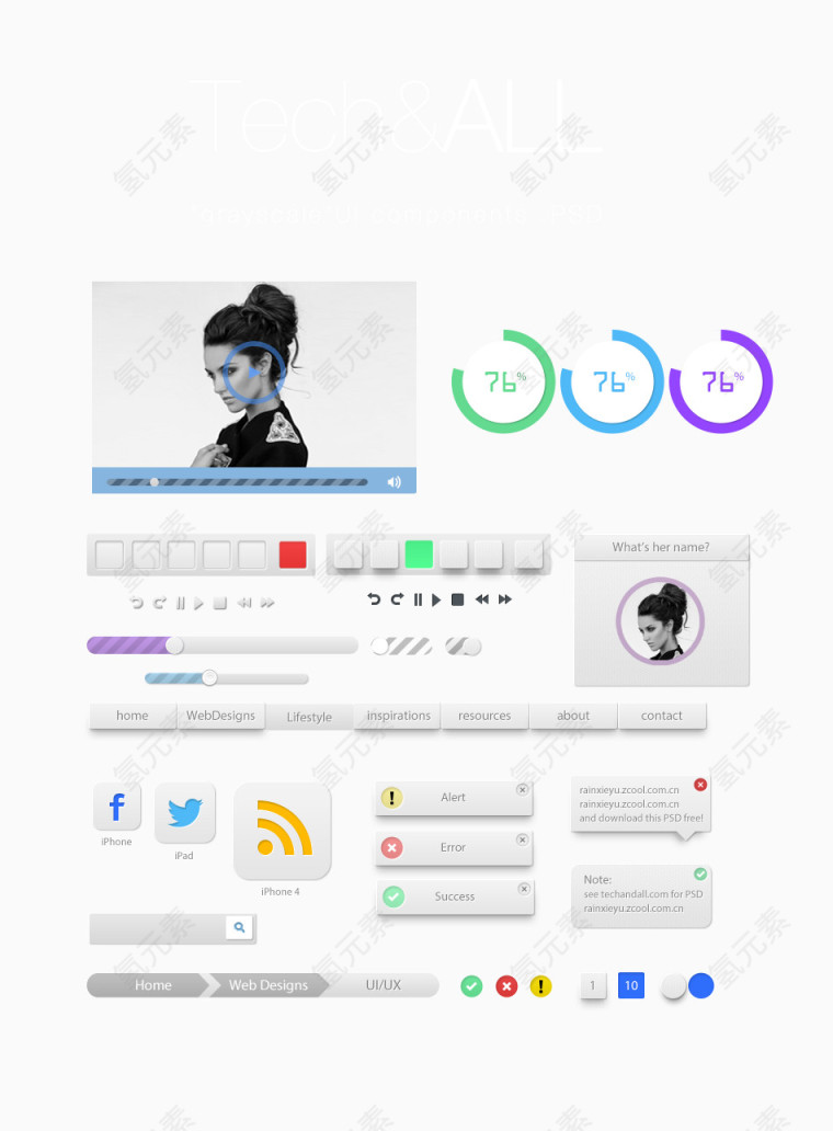 ui控件设计合集PSD源文件
