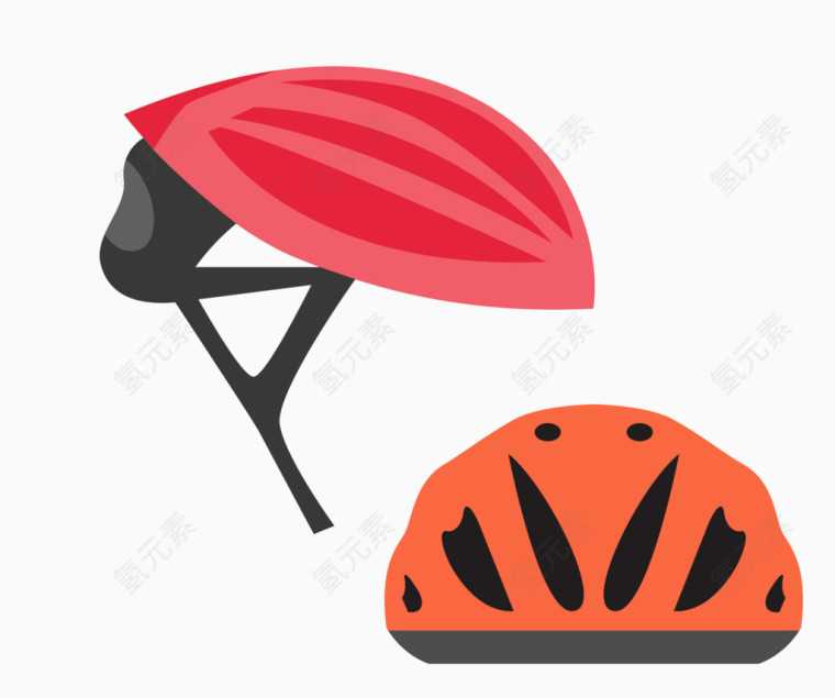 矢量自行车骑行帽子装备