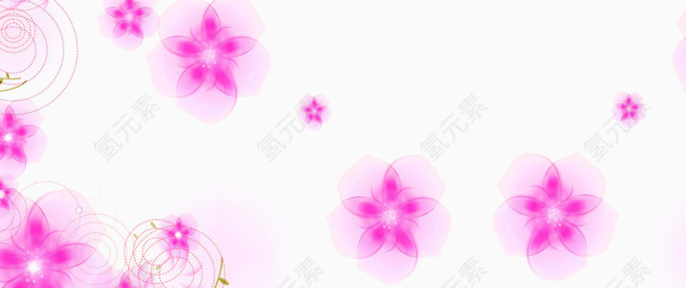 紫色梦幻花朵效果元素