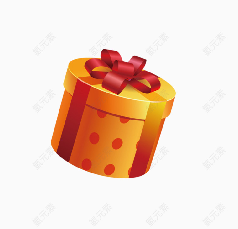橙色圆柱形礼盒