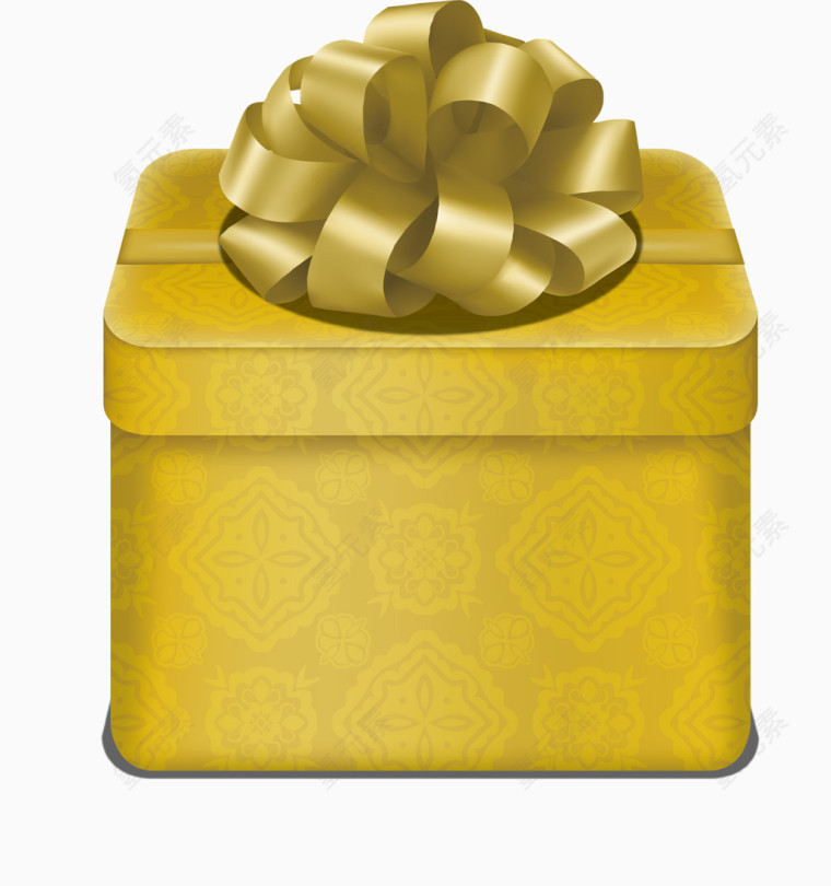 矢量手绘金色礼盒