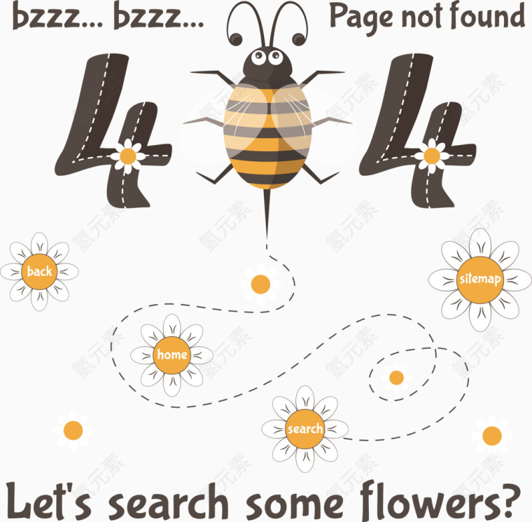 矢量蜜蜂图案404错误