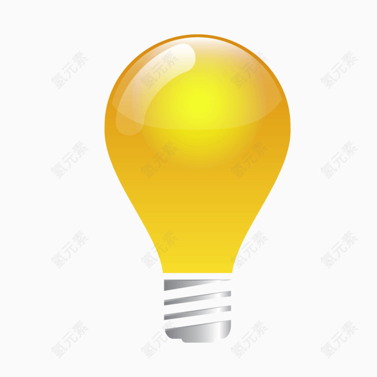 黄色光泽质感电灯泡