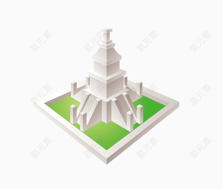 白色城堡建筑模型