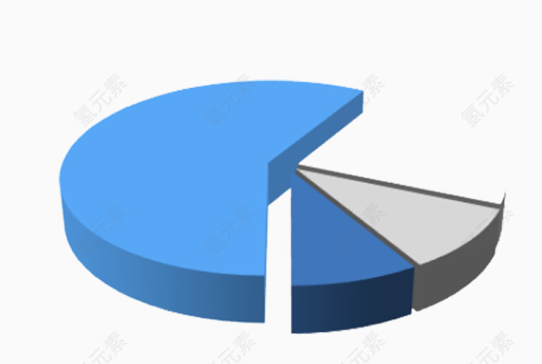 蓝色扇形统计图