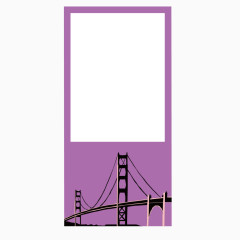 矢量紫色大桥留言板留言墙
