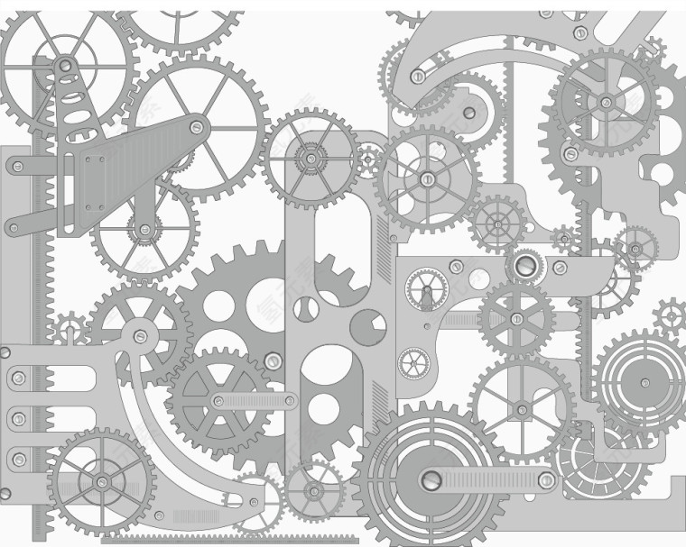 矢量灰色零件组装