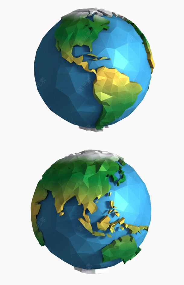 低多边形地球3d模型下载