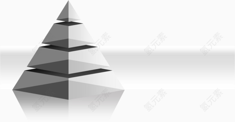 灰色透明分层金字塔