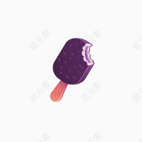 一支咬了一口的紫色冰淇淋
