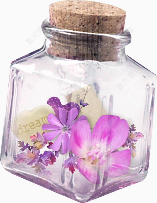 紫色花朵瓶子