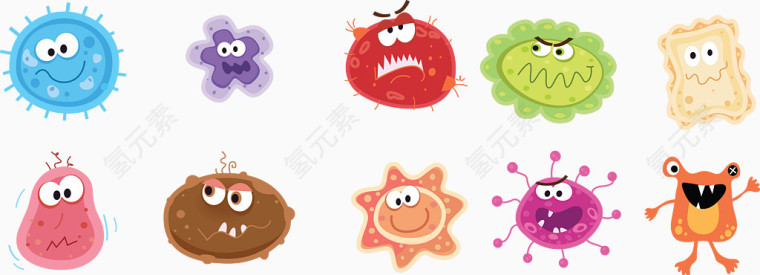可爱卡通细菌