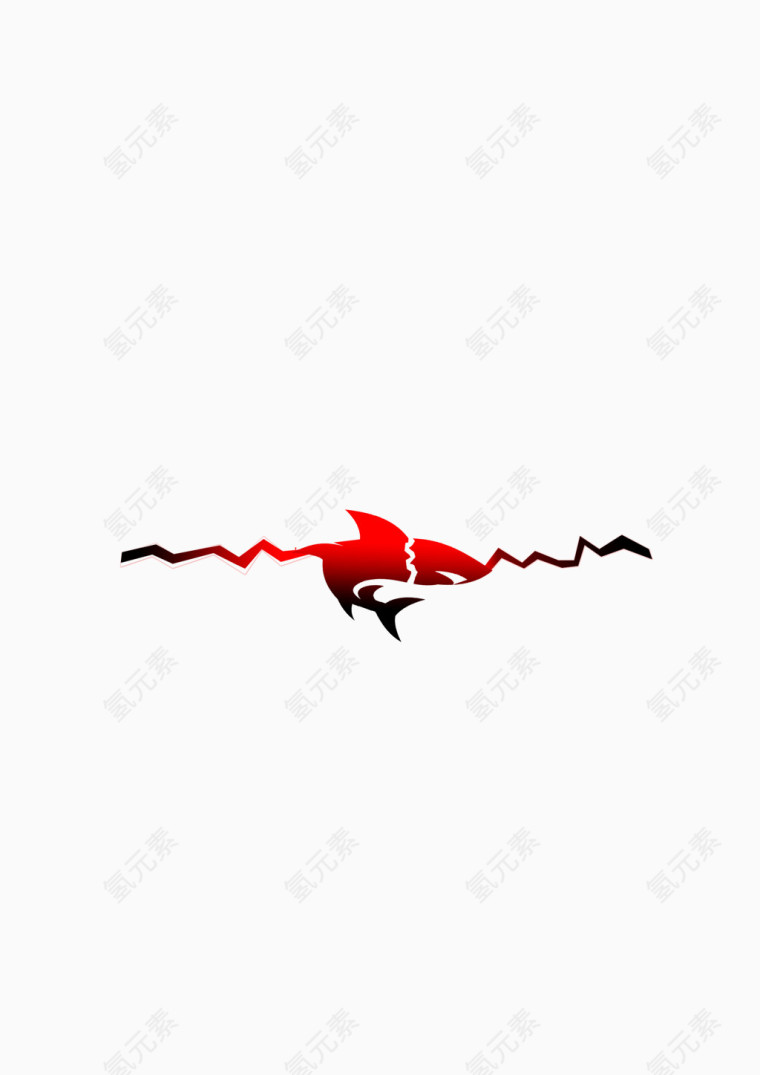 红黑渐变裂纹鲨鱼
