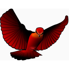 煽动翅膀的红色小鸟