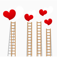 浪漫情人节元素爱情的阶梯