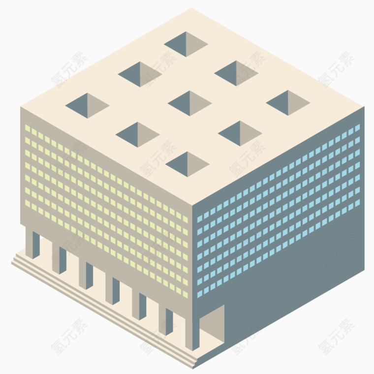 矢量高楼建筑小屋