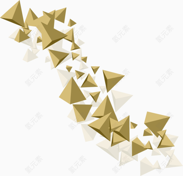 矢量手绘立体三角形装饰