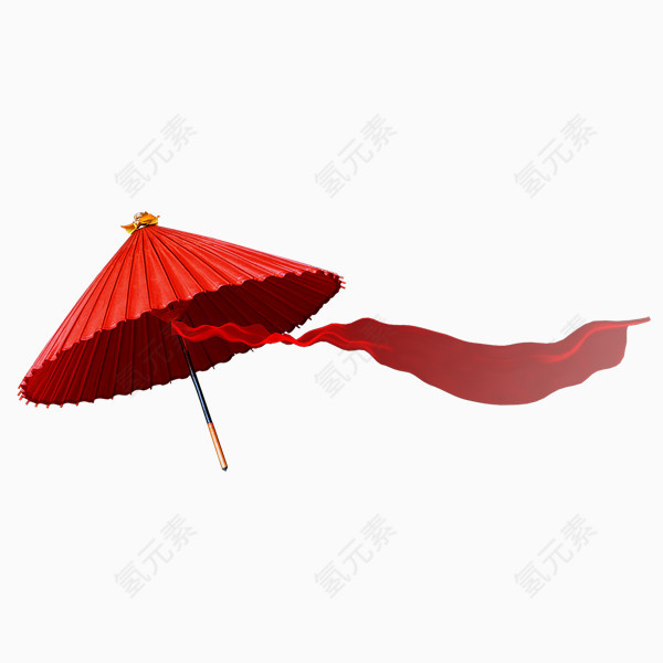 红伞飘带免抠素材