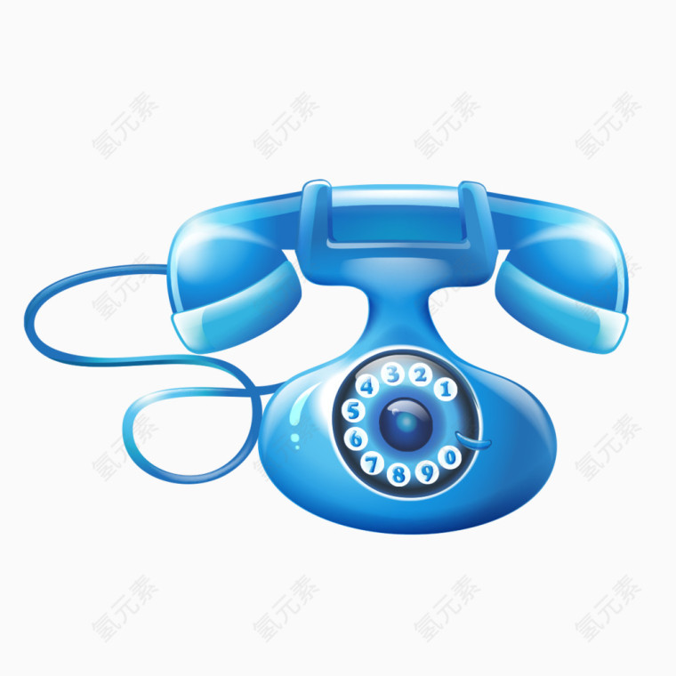蓝色电话听筒图案