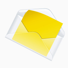 黄色信件透明质感信封