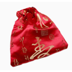 丝绸寿字红袋