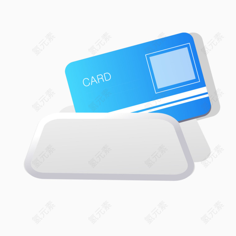 蓝色银行卡片模型