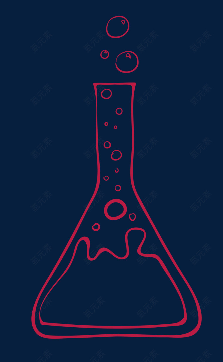 矢量红色冒气泡的烧杯