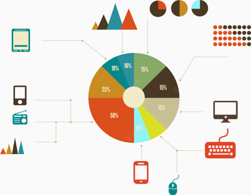 调色盘饼图分类图表下载