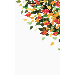 五彩树叶落叶装饰图案