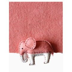 布料粉色小象