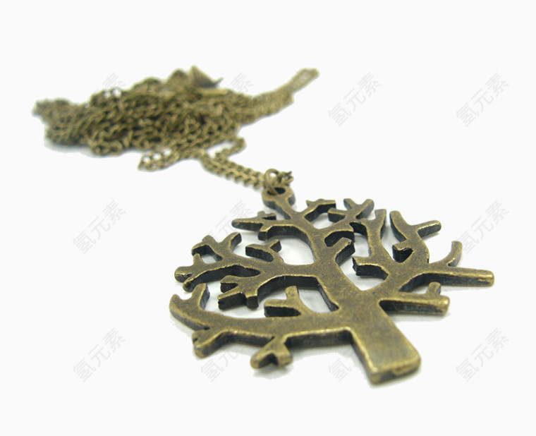 复古古铜色的树叶项链