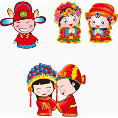 喜庆形象中国婚礼卡通