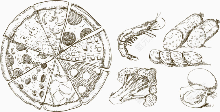 披萨矢量素材