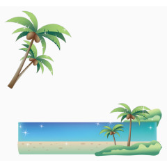 海滩椰子树海报素材