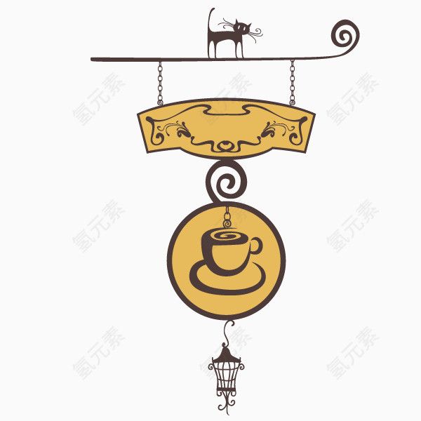 吊牌 咖啡店 卡通 装饰图案 矢量图