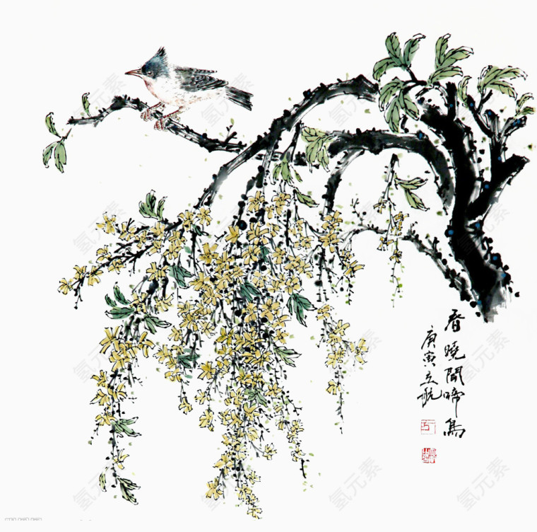 桂花水墨画