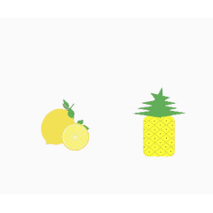 柠檬与菠萝矢量素材