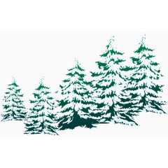 积雪矢量圣诞树