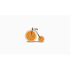 矢量橘子自行车