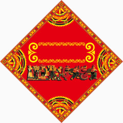 红色民族文化装饰
