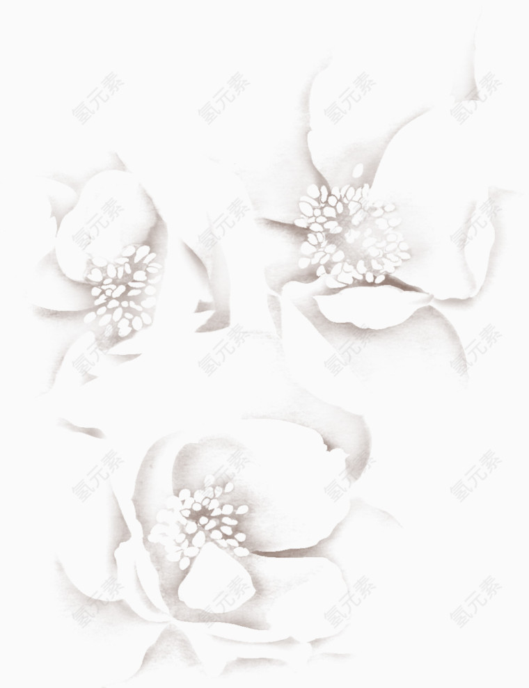 白色分层梦幻花朵