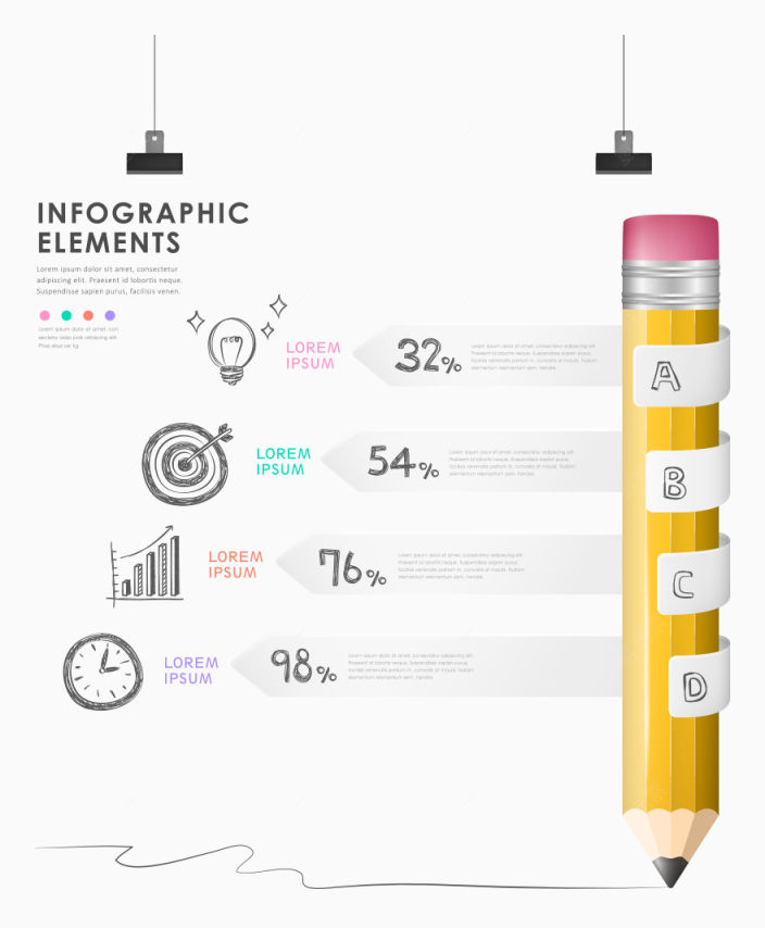 ppt素材铅笔分类下载